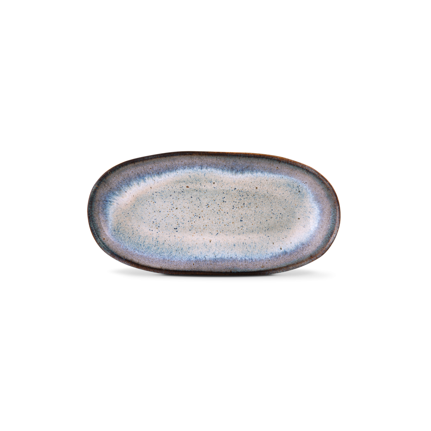 ONDA Schale oval medium grau-blau