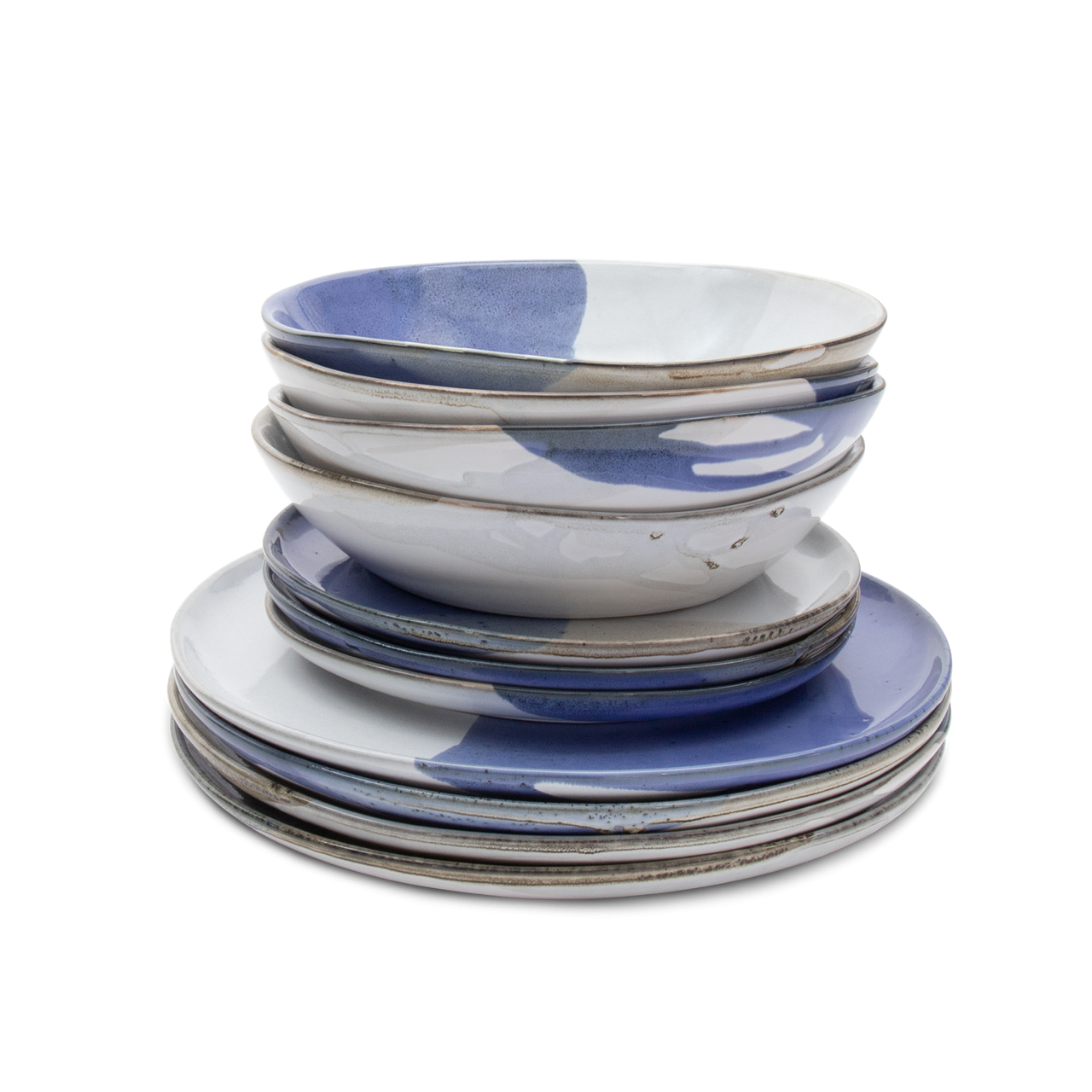 ONDA pasta plate blue-white