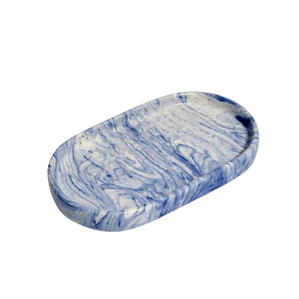 MÁRMORE Schale oval blau